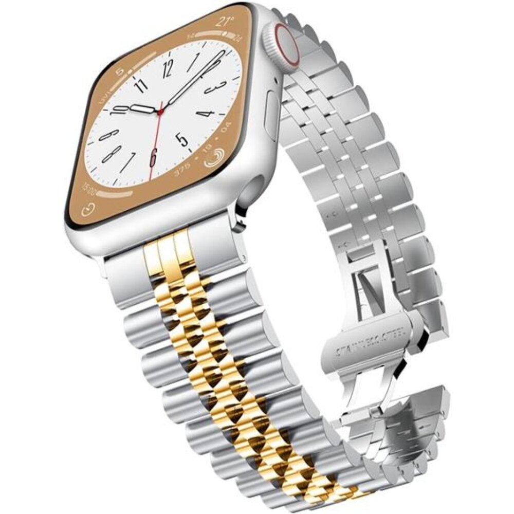 Compatible with Apple Watch Band Series 9 49mm 45mm 44mm 42mm, Stainless Steel